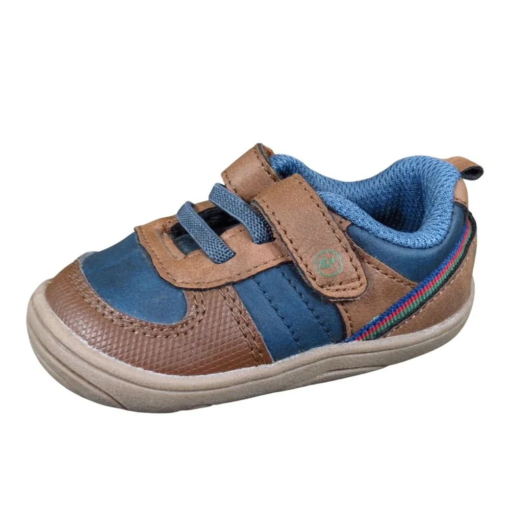Surprize by Stride Rite Killian Baby Boys Sneakers Sz 4 Walking Shoes Brown Blue